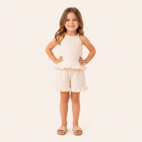 Meisjes 2-delige Ruffle Zomerset – Wit