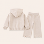 Meisjes Gebreide Trui-Set met Capuchon en Rits | 4 kleuren