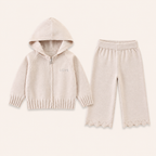 Meisjes Gebreide Trui-Set met Capuchon en Rits | 4 kleuren