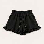 Meisjes Katoenen Short met Ruches en Hoge Taille | 3 kleuren