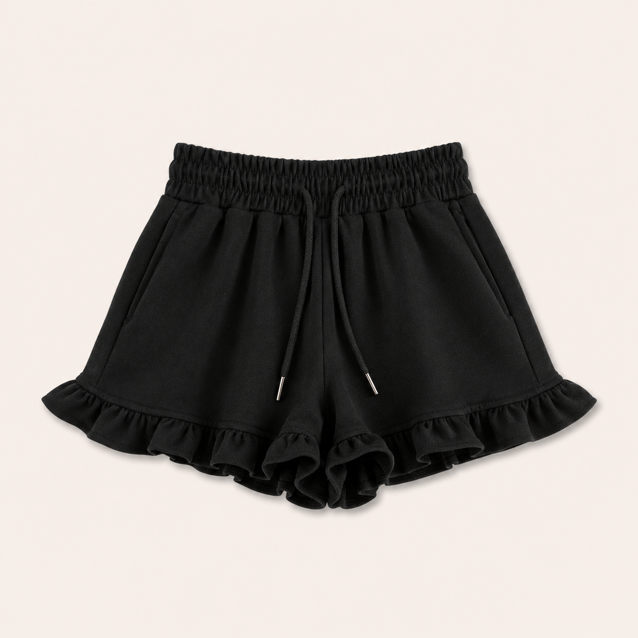 Meisjes Katoenen Short met Ruches en Hoge Taille | 3 kleuren
